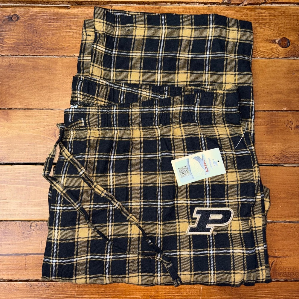 Purdue Boilermakers Plaid NCAA Pajama Pants Mens XXL Gold Black Concepts Sport